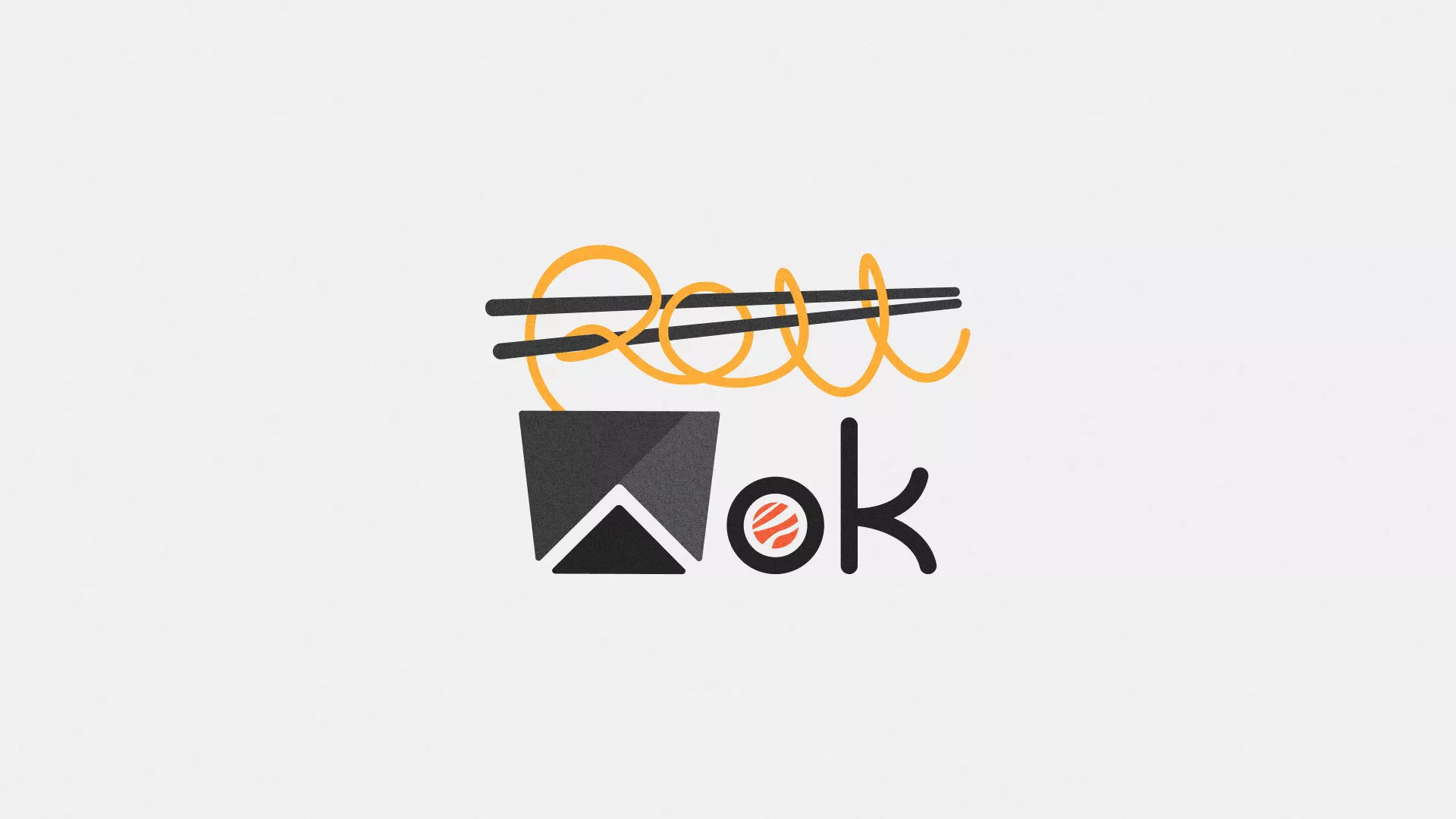 Разработка логотипа суши-бара «Roll Wok Club» в Кораблино